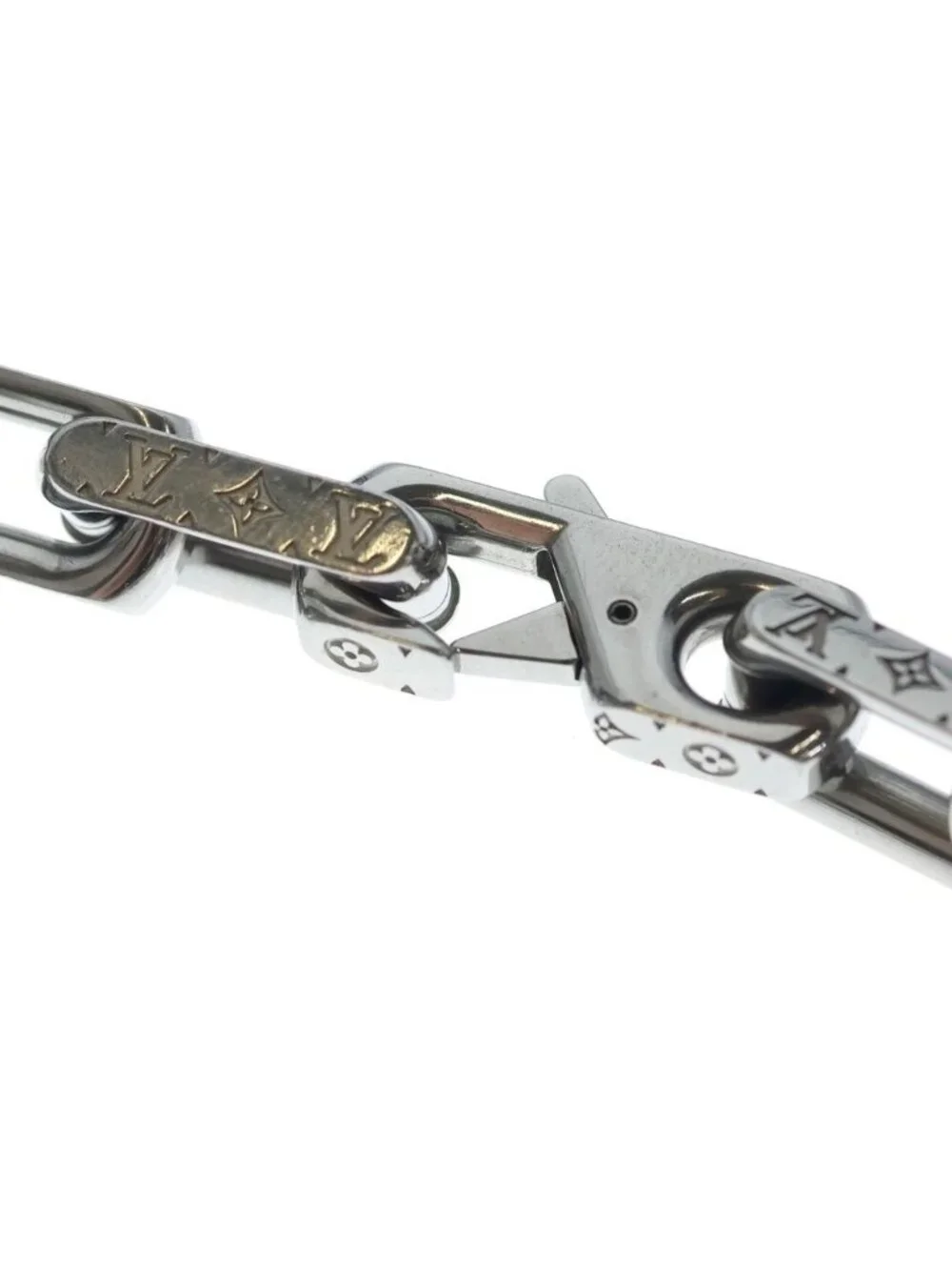 Louis Vuitton Bracelet Monogram Chain Metal Silver